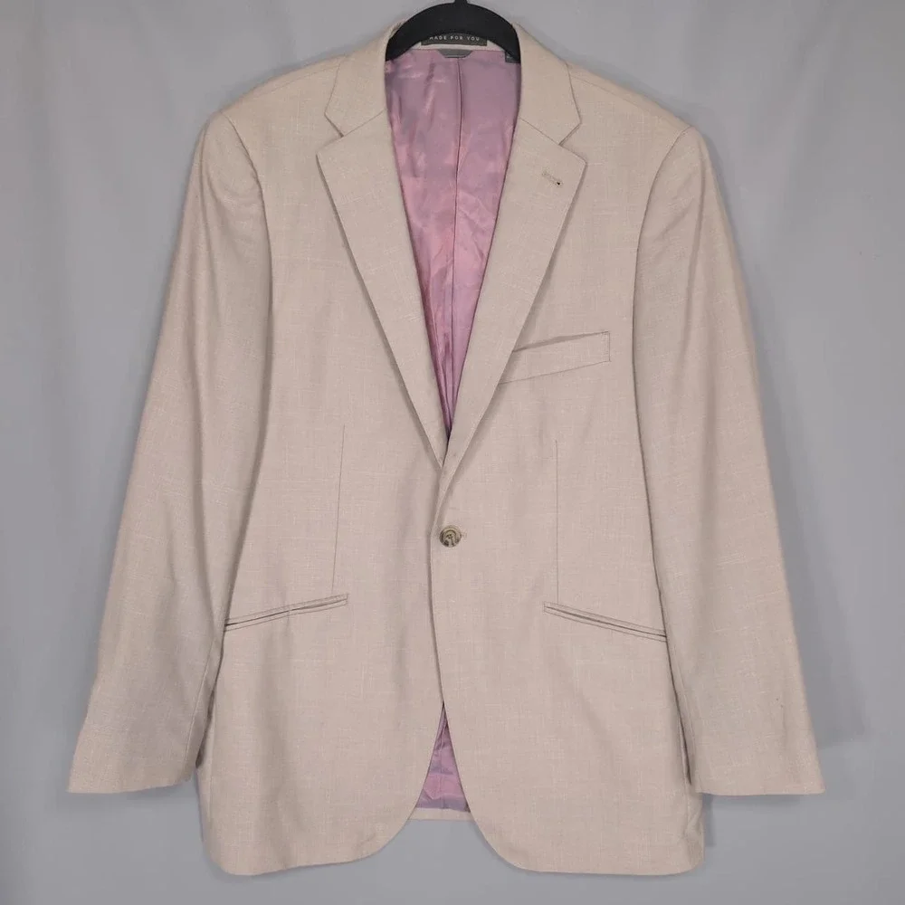 INDOCHINO Sport Coat Blazer WOOL LINEN‎ Blend Size 42R Jacket 1 Button Designer